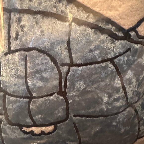 Snoopy Blue Plush Puffer Coat Pom Pon Stocking Decorative Pillow NWT 18x20" - Picture 3 of 5